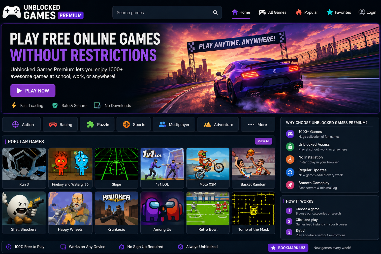 unblocked games premium